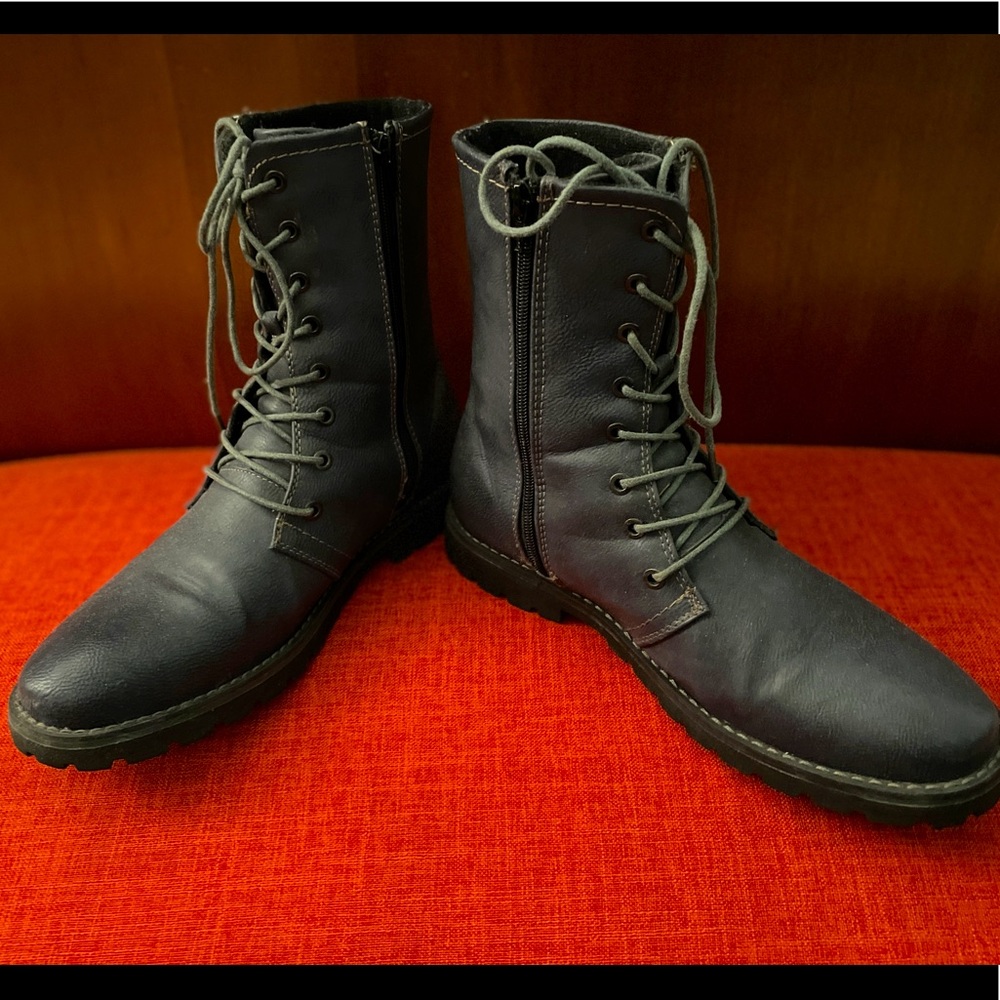 Giraldi Blue Mens Boot w Full Zipper on the Side